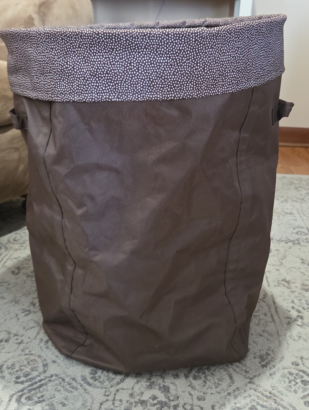 Thirty-One Brown Collapsible Large Laundry Tote/Basket